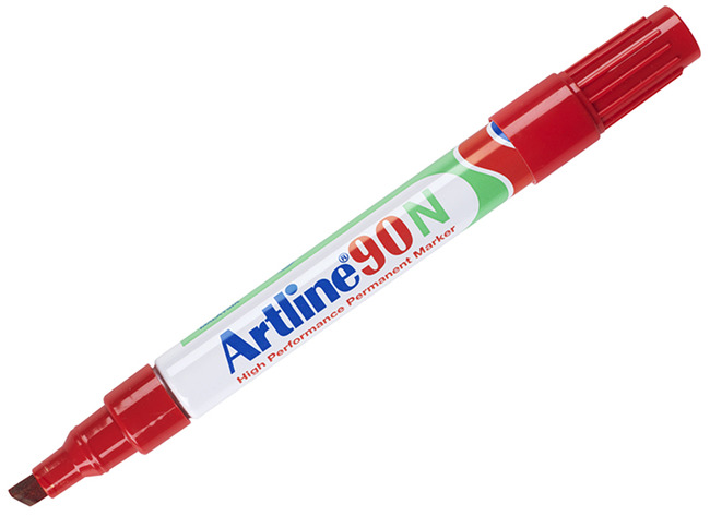 Stiften - alcoholstiften - Artline 90 - schuin - rood - per stuk