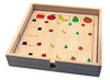 Denkspel - houten kist met 4 spelborden - diagrammen - kleuren en begrippen, situaties en posities - per spel