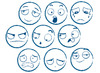 Stempels - maxi - emoties - hout - set van 10 assorti