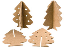 Hout - kerstboom - set van 10