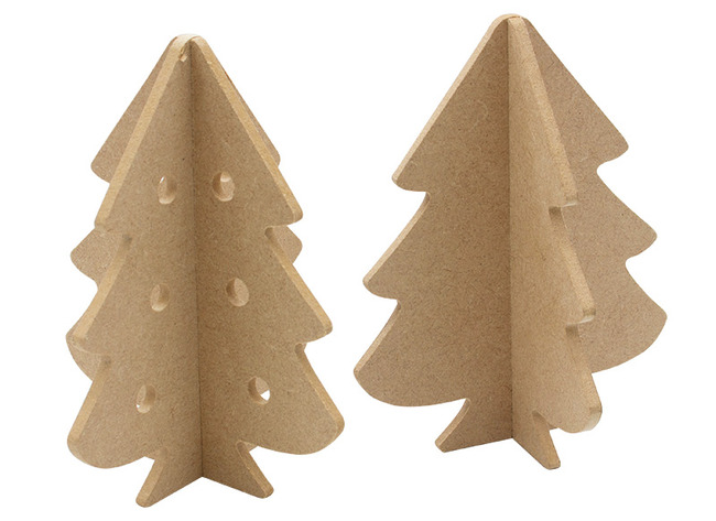 Figuren - hout - 3D - kerstboom - set van 10