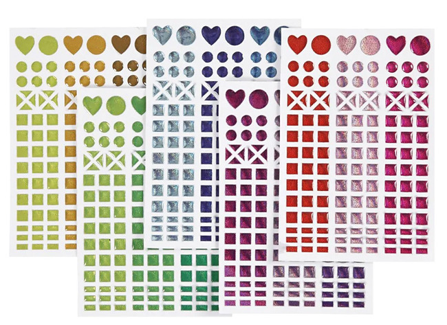 Stickers - 3d - blinkend - mozaïek - zelfklevend - decoratie - set van 1380 assorti