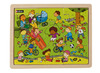 Themapuzzel - leefwereld - 9 stukjes per puzzel - hout - set van 4 assorti