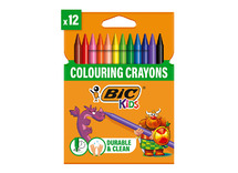 Waskrijt - BIC Kids Plastidecor - rond - set van 12 assorti