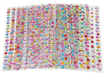 Stickers - acryl - edelstenen - zelfklevend - classpack - decoratie - set van 12 assorti
