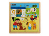 Puzzel - imitatiepuzzel - 4 stukjes per puzzel - hout - set van 4 assorti