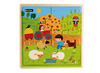 Puzzel - imitatiepuzzel - 4 stukjes per puzzel - hout - set van 4 assorti