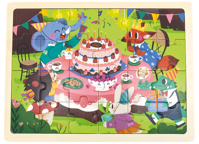 Puzzel - themapuzzel - Viga - verjaardagsfeest - 24 stukjes - hout - per stuk