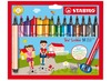Stiften - kleurstiften - Stabilo Trio Scribbi - driekantig - 2 mm - set van 14 assorti