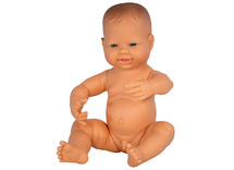 Poppen - babypop - Miniland Newborn Doll - zonder haar - 40 cm - jongen - europees - per stuk