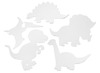 Karton - dieren: dinosaurussen, robots, insecten of zeedieren - figuren - blanco - set van 16 assorti