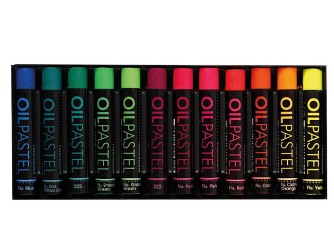 PASTELS A L'HUILE - COULEURS FLUOS - SET/12