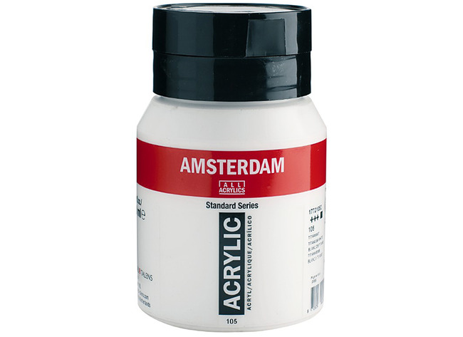 Verf - acrylverf - Amsterdam - 500 ml - titaanwit - per stuk