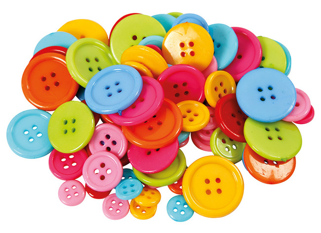 Knopen - kunststof - gekleurd - 10-22 mm - decoratie - set van 500 g assorti