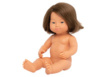 Poppen - babypop - Miniland - Europees meisje met syndroom van Down - Special Needs - 38 cm - per stuk