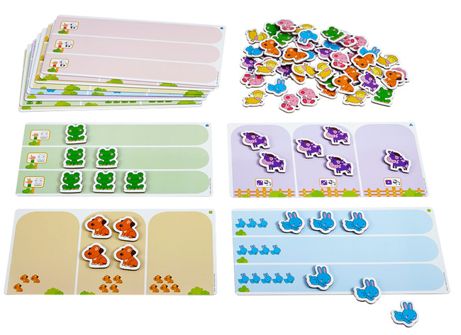 Telspel - tellen tot 5 - dieren - magnetisch - per spel