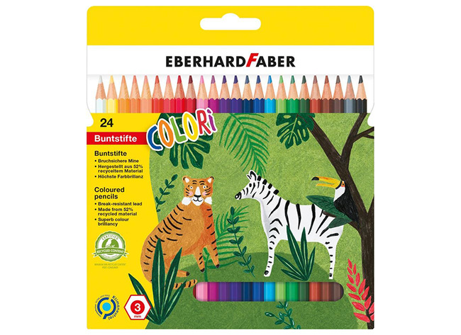 Potloden - kleurpotloden - Eberhard Faber Kid - zeshoekig - dun - set van 24