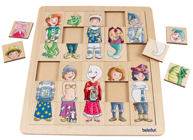 Puzzel - Match&Mix Fantasie  - hout - per stuk