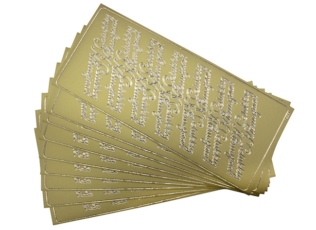Stickers - gelukkig nieuwjaar - goud - set van 10