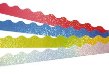 Decoratie - randdecoratie - karton - randtrimmers - glitters - set van 40 assorti