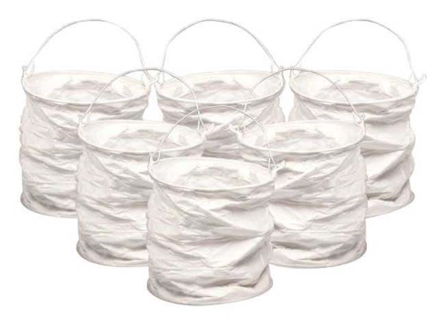 Lantaarn - klein - papier - blanco - set van 6