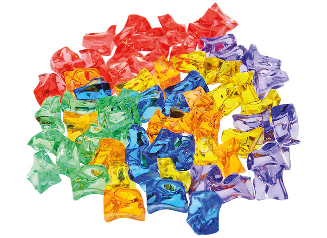 Lichtbordmateriaal - stenen - transparant - gekleurd - kunststof - set van 180 assorti