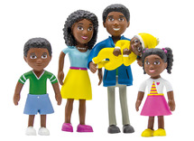 Speelgoedpoppen - spelfiguren - Afrikaanse familie - per set