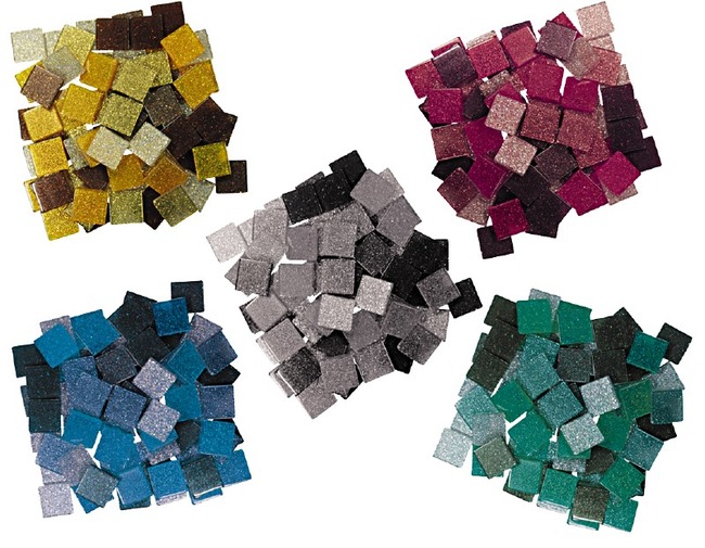 Mozaiëksteentjes - Glitter (5 X 190 Stuks)