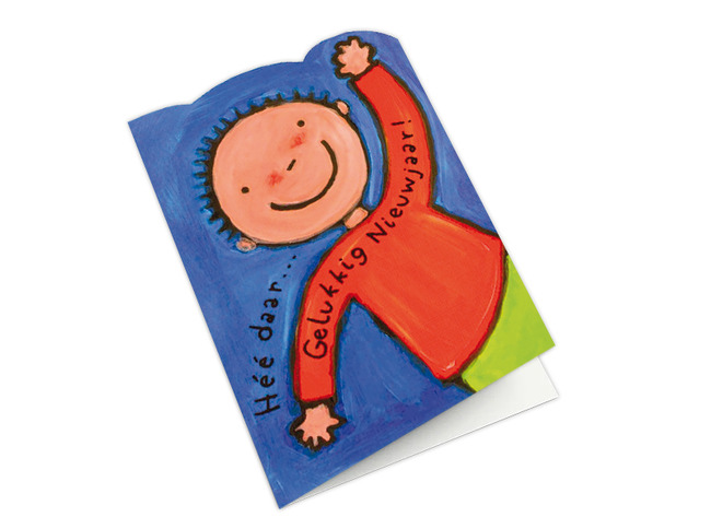 Nieuwjaarsbrief - 16 x 23 cm - hee daar...jongen - per stuk
