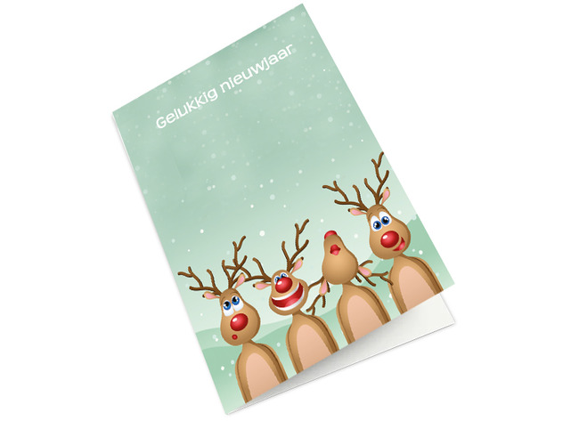 Nieuwjaarsbrief - 16 x 23 cm - elanden - per stuk