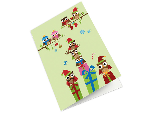 Nieuwjaarsbrief - 16 x 23 cm - allemaal uiltjes - per stuk