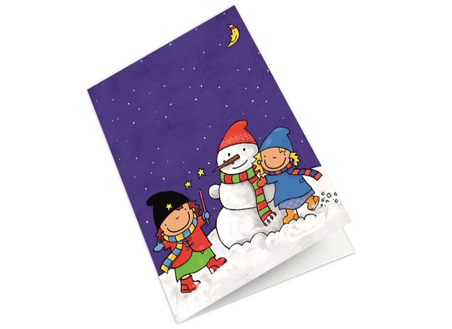 Nieuwjaarsbrief - 16 x 23 cm - heksje mimi tovert sneeuw - per stuk