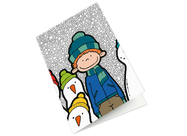 Nieuwjaarsbrief - 16 x 23 cm - luuk in de sneeuw - per stuk