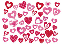 Foam - stickers - hartjes met patronen- set van 130 assorti