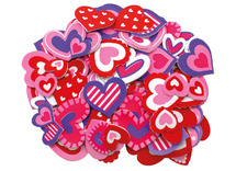Stickers - foam - hartjes met patronen- set van 120 assorti