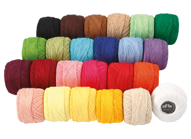 Garen - katoengaren - mercerised - gekleurd - borduren - set van 24 assorti