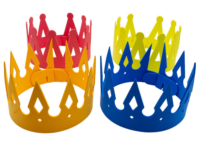 Kronen - verjaardag - foam - gekleurd - set van 8 assorti