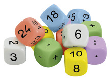 Spelaccessoires - dobbelstenen - rekenen - kunststof - per set