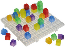 Lichtbord - stapelkubussen - transparant - gekleurd - plastic - per set