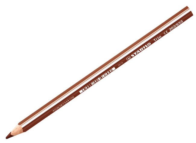 Potloden - kleurpotloden - Stabilo Trio Thick - driehoekig - dik - etui - lichtbruin - set van 12