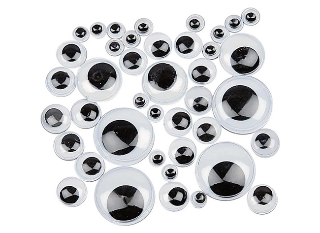 Wiebelogen - zelfklevend - rond - diameter 0,8 cm en 1 cm en 1,5 cm - decoratie - set van 152 assorti