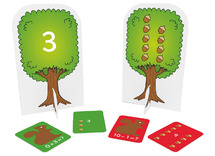 Rekenspel - telbomen - met opdrachtkaarten - eekhoorns, eikels en bomen - per spel