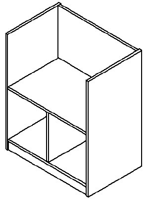 Kast - Cube - 2vak Zitbank - Leuning