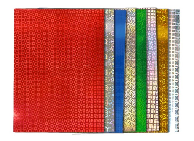Knutselpapier - holografisch - motieven - voordeelpakket - A4 - 120 g - set van 80 assorti