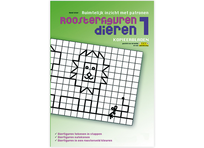 Tekenen - kopieerbladen - roosterdieren - symmetrie - set van 45 assorti