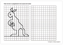 Tekenen - kopieerbladen - roosterdieren - symmetrie - set van 45 assorti