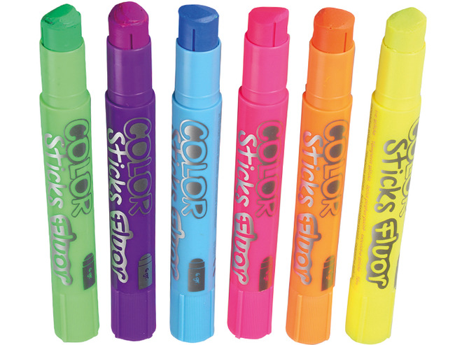PLAKKAATVERF - IN STICK - NEON - ASSORTIMENT VAN 6KL