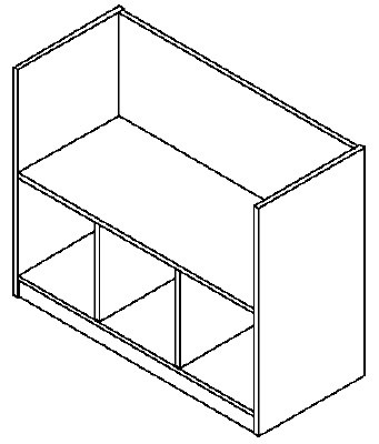 Kast - Cube - 3vak Zitbank - Leuning