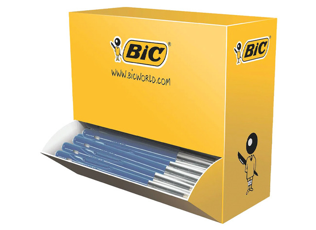 Stylos-billes - Bic Clic M10 - bleu - box de 100