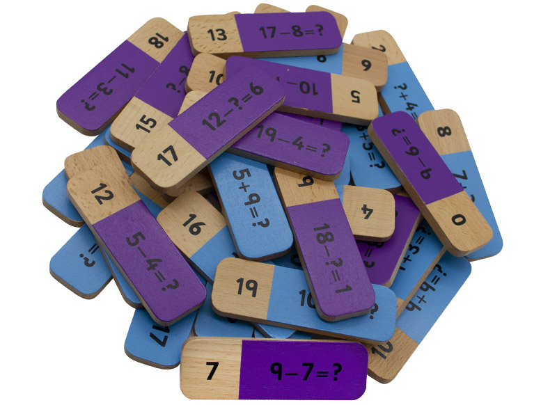 Jeu de tridomino math chiffre, points et calcul soustraction addition